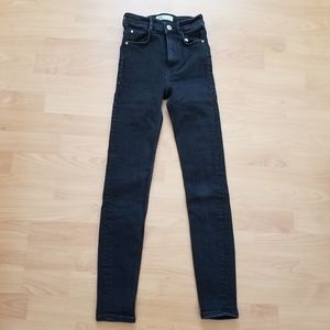 Zara super high rise black jeans